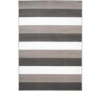 Tapiso Alfombra para niño gris blanco antracita rayas 180x250cm