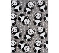 Tapiso Alfombra para niño gris blanco negro panda 160x220cm