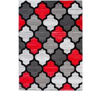 Tapiso Alfombra para niño Rojo gris blanco negro treillis 200x300cm