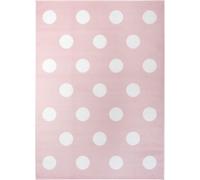 Tapiso Alfombra para niño rosa blanco puntos 180x250cm