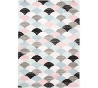 Tapiso Alfombra para niños azul negro gris rosa abstracto 180 x 250 cm