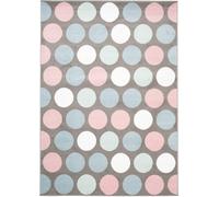 Tapiso Alfombra para niños gris rosa azul blanco Puntos suave 120 x 170 cm