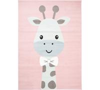 Tapiso Alfombra para niños rosa azul gris jirafa suave 200 x 300 cm
