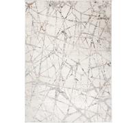 Tapiso Alfombra para salón comedor beige crema gris rayas 300x400