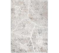 Tapiso Alfombra para salón comedor crema grafito beige rayas 300x400
