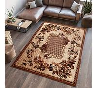 TAPISO Atlas Alfombra Suave de Pelo Corto Resistente Diseño Moderno Clásico Tradicional Marrón Beige Alfombra de Salón Habitación Dormitorio Oeko-Tex 300 x 400 cm