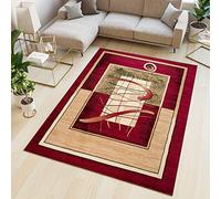 TAPISO Atlas Alfombra Suave de Pelo Corto Resistente Diseño Moderno Rojo Beige Crema Alfombra de Salón Habitación Dormitorio Comedor Oeko-Tex 80 x 150 cm