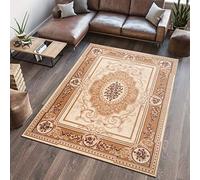 TAPISO Atlas Alfombra Suave de Pelo Corto Resistente Diseño Tradicional Clásico Persa Vintage Crema Beige Alfombra de Salón Habitación Dormitorio Oeko-Tex 180 x 250 cm