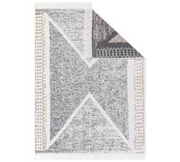 TAPISO Azteca Alfombra Reversible con Borlas Lavable Algodón Sin Pelo Moderna Gris Crema Alfombra de Pasillo Salón Dormitorio Habitación Infantil Oeko-Tex 160 x 230 cm