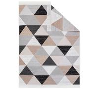 TAPISO Azteca Alfombra Reversible con Borlas Lavable Algodón Sin Pelo Moderna Negro Gris Beige Blanco Alfombra de Pasillo Salón Dormitorio Habitación Infantil Oeko-Tex 160 x 230 cm