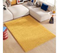 TAPISO Essence Alfombra Shaggy Pelo Largo Moderno Amarillo Mostaza Monocolor Alfombra Salón Dormitorio Adulto Niño Cama Escritorio Suave Super Suave Grueso Oeko-Tex 300 x 400 cm