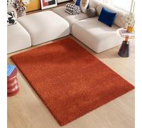 TAPISO Essence Shaggy Alfombra Pelo Largo Moderno Ladrillo Rojo Monocolor Salón Dormitorio Adulto Niño Cama Escritorio Suave Super Suave Grueso Oeko-Tex 160 x 220 cm