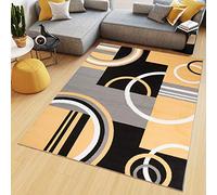 TAPISO Maya Alfombra de Pelo Corto Resistente Suave Diseño Moderno Geométrico Naranja Grafito Gris Negro Alfombra de Salón Dormitorio Habitación Infantil Oficina 200 x 300 cm