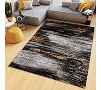 TAPISO Maya Alfombra de Pelo Corto Resistente Suave Diseño Moderno Naranja Grafito Tonos de Gris Negro Alfombra de Salón Dormitorio Habitación Infantil 120 x 170 cm