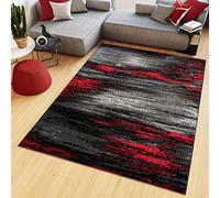 TAPISO Maya Alfombra de Pelo Corto Resistente Suave Diseño Moderno Rojo Grafito Tonos de Gris Negro Alfombra de Salón Dormitorio Habitación Infantil 160 x 220 cm