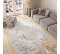 TAPISO Valley Alfombra de Pelo Corto Brillante Suave Diseño Clásico Vintage Tradicional Gris Beige Crema Alfombra de Salón Dormitorio Habitación Oeko-Tex 300 x 400 cm