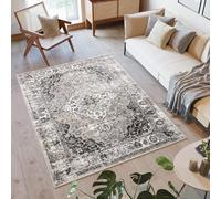 TAPISO Valley Alfombra de Pelo Corto Brillante Suave Diseño Clásico Vintage Tradicional Gris Oscuro Cobre Alfombra de Salón Dormitorio Habitación Oeko-Tex 300 x 400 cm