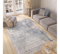 TAPISO Valley Alfombra de Pelo Corto Brillante Suave Diseño Moderno Azul Marino Gris Crema Alfombra de Salón Dormitorio Habitación Oeko-Tex 200 x 300 cm