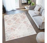 TAPISO Valley Alfombra de Pelo Corto Brillante Suave Diseño Moderno Crema Cobre Gris Azul Alfombra de Salón Dormitorio Habitación Comedor Oeko-Tex 140 x 200 cm