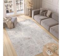 TAPISO Valley Alfombra de Pelo Corto Brillante Suave Diseño Moderno Gris Beige Crema Alfombra de Salón Dormitorio Habitación Comedor Oeko-Tex 200 x 300 cm