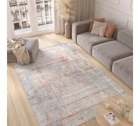 TAPISO Valley Alfombra de Pelo Corto Brillante Suave Diseño Moderno Gris Cobre Salmón Crema Azul Alfombra de Salón Dormitorio Habitación Oeko-Tex 140 x 200 cm