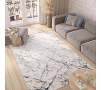 TAPISO Valley Alfombra de Pelo Corto Brillante Suave Diseño Moderno Gris Crema Azul Beige Alfombra de Salón Dormitorio Habitación Comedor Oeko-Tex 200 x 300 cm