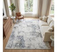 TAPISO Venezia Alfombra Salón Pelo Corto Impresa Fácil de Limpiar Azul Gris Ornamento Difuminado Abstracto Antideslizante - Alfombra para Dormitorio Comedor Pasillo Oeko-Tex 240 x 330 cm
