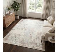 TAPISO Venezia Alfombra Salón Pelo Corto Impresa Fácil de Limpiar Crema Marrón Difuminado Abstracto Moderno Antideslizante - Alfombra para Dormitorio Comedor Pasillo Oeko-Tex 300 x 400 cm