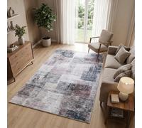 TAPISO Venezia Alfombra Salón Pelo Corto Impresa Fácil de Limpiar Gris Violeta Negro Geométrico Abstracto Antideslizante - Alfombra para Dormitorio Comedor Pasillo Oeko-Tex 120 x 170 cm