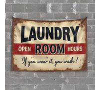 Tapistreys - Tapistreys For Room Laundry Room Hours: Wash What You Wear! Tapistreys For Boys Room Decor Things For Boys Room (100 x 150 cm)