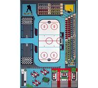 TAPITOM® | Alfombra Infantil de Hockey sobre Hielo - 130 x 200 cm | Alfombra de Juego Grande para Pista de Hielo | Alfombrilla Infantil Universo de Hockey sobre Hielo |Normas CE