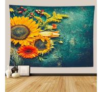 Tapiz 200x200 cm Girasol Tapiz Decorativo Pared Grande Plantas Impreso 3D Decoracion Pared Tapices para Tapestry Decoración para Dormitorio Sala b1490