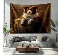Tapiz 250x200 cm, Border Collie En Un Paisaje OtoñAl Póster para Pared Grande en Tela Animal Perro Tapiz Decorativo de Pared Ideal como Decoración de Habitación, Salón y Dormitorio