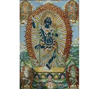 Tapiz Budista de Thangka Tibetano Bordado de Seda, Tapiz Budista de Yoga Angry Dakinis Tangka, Arte de Pared Colgante, decoración del hogar