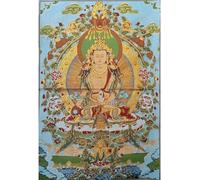 Tapiz Budista de Thangka Tibetano con Bordado de Seda, Maitreya Bodhisattva, Buda de la longevidad, Tangka, Yoga, Tapiz Budista, Arte de Pared para Colgar en la Pared, Tapiz para decoración del hogar