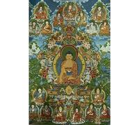 Tapiz Budista de Thangka Tibetano con Bordado de Seda, Tapiz Budista de Buda Sakyamuni, Tangka, Yoga, Arte de Pared Colgante, decoración del hogar