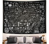 Tapiz científico, tapiz educativo para adolescentes, profesores, estudiantes, fórmulas científicas dibujadas a mano en pizarra, tapiz para colgar en la pared, para aula, dormitorio, sala de estar, dormitorio, 80 x 60 pulgadas