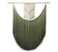 Tapiz Colgante de macramé Tejido Bohemio para Pared, Tapiz de macramé Hecho a Mano, decoración de Pared para el hogar, frontón de Pared,Verde,50 * 80cm