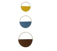Tapiz colgante de pared de cuerda de algodón natural con diseño bohemio y estética minimalista diseñado para decoración de sala de estar y dormitorio (C)
