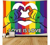 Tapiz Colgante De Pared El Amor Es Amor Gay Colorido Sin Sexo Bandera Del Orgullo Corazón Tapices De Pared Multiuso Cubrecama Suave, Para Dormitorio, Salón, El Hogar, 150x230cm