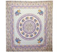 Tapiz / Colgante - Mandala Elefante - Turquesa/Azul sobre Crema