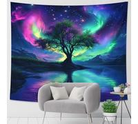 Tapiz de árbol de aurora, colorido cielo nocturno para colgar en la pared, tapices de ensueño estéticos para sala de estar, dormitorio, espacio de bienestar, decoración del hogar, 50 x 60 pulgadas