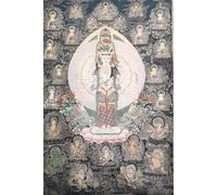 Tapiz de Budismo Thangka Tibetano Bordado de Seda, 1000 Brazos, Avalokiteshvara, Arte de Pared Negro Tangka Fengshui para decoración del hogar