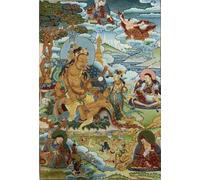 Tapiz de Budismo Thangka Tibetano Bordado de Seda, Guru Padmasambhava, Ocho Cambios Tangka Fengshui, Tapiz para Colgar en la Pared para decoración del hogar