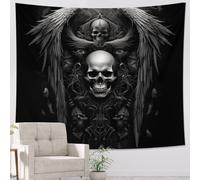 Tapiz de calavera de una pieza en 3D, romántico, elegante, diseño gótico, artístico, para la Edad Media, blanco, negro, poliéster, decoración de telón de fondo para pared, sofá, oficina, dormitorio