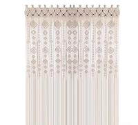 Tapiz de cortina tejida manual de estilo bohemio para ventana y puerta, como decoración de telón de fondo de ceremonia de boda (110 x 200 cm)