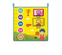 Tapiz de entrenamiento de salto alto para niños, divertido juego de rebote adhesivo de pared, con 10 muñecas y 2 ganchos, 3 modelos (tamaño: 50 x 150 cm) ()