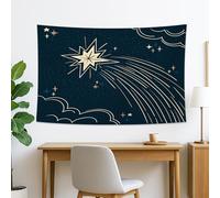 Tapiz de estrella de cielo nocturno, nubes celestiales, decoración estética del hogar para dormitorio, sala de estar, estilo bohemio, 152 x 101 cm
