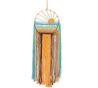 Tapiz De Macramé For Colgar En La Pared, Diseño De Amanecer Y Atardecer, Tapices Bohemios Tejidos A Mano, Decoración De Pared con Sol Colorido carillón Viento(Sunrise)