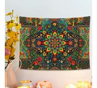 Tapiz de mandala floral colorido, vibrante decorativo para colgar en la pared para sala de estar, estilo bohemio estético para decoración del hogar, 40 x 30 pulgadas